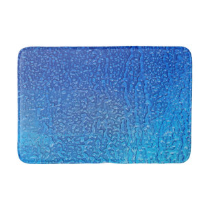 Ice on Blue Metallic Background Badmat