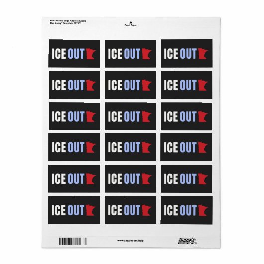 ICE OUT Anti Trump Etiket (Full Sheet)
