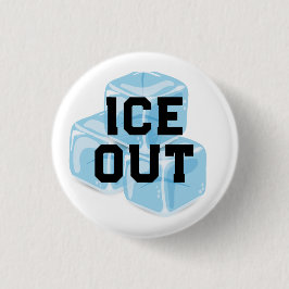 ICE OUT blue ice Ronde Button 3,2 Cm