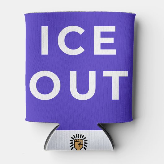 ICE OUT Can Cooler | Immigration Justice Protest (Voorkant)