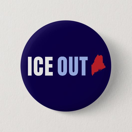 ICE OUT Maine Anti Trump Ronde Button 5,7 Cm (Voorkant)