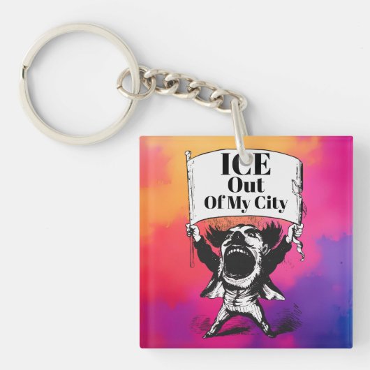ICE Out of My City Keychain (voorkant)
