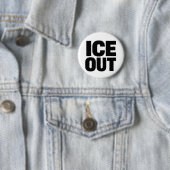 "ICE OUT" protest button (In situ)