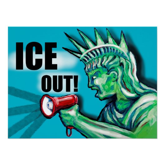 ICE OUT, protest Statue of Liberty Perfect Poster (Voorkant)