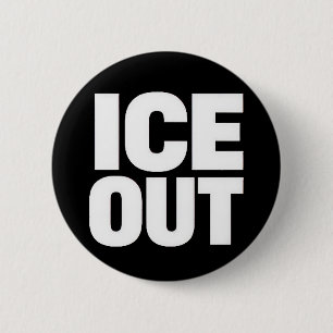 "ICE OUT" protestknop Ronde Button 5,7 Cm