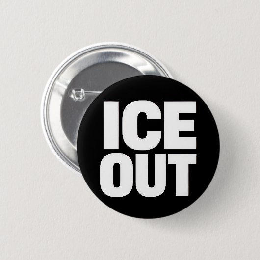 "ICE OUT" protestknop Ronde Button 5,7 Cm (Voorkant /achterkant)
