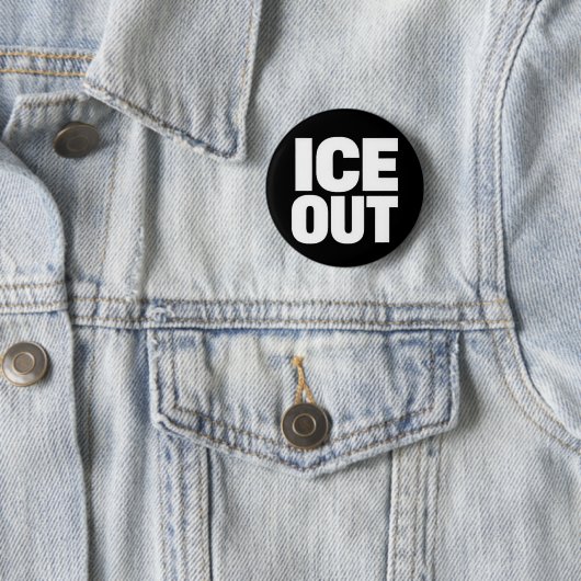 "ICE OUT" protestknop Ronde Button 5,7 Cm (In situ)