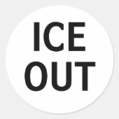 ICE OUT RONDE STICKER (Voorkant)