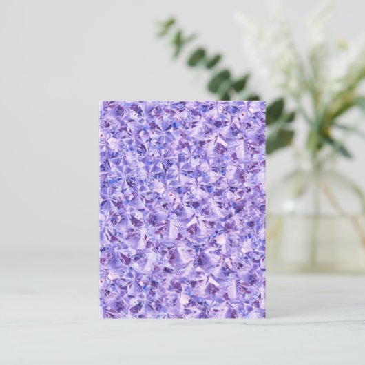 Ice Paarse Diamond Crystals Decor Briefkaart (Staand voorkant)