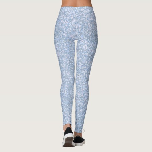 Ice Palace Bleek Blue Glitter CUSTOM Leggings (Achterkant)