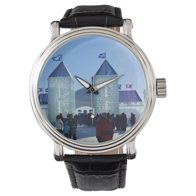 Ice Palace in Carnaval de Quebec, Canada Horloge (Voorkant)
