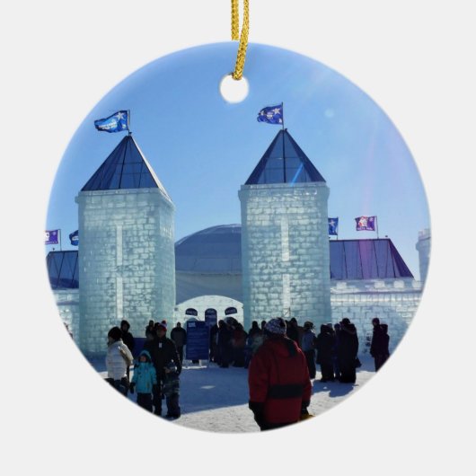 Ice Palace in Carnaval de Quebec, Canada Keramisch Ornament (Voorkant)