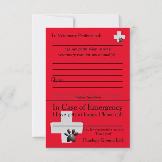 ICE Pets thuis Bedankkaart (Voorkant)