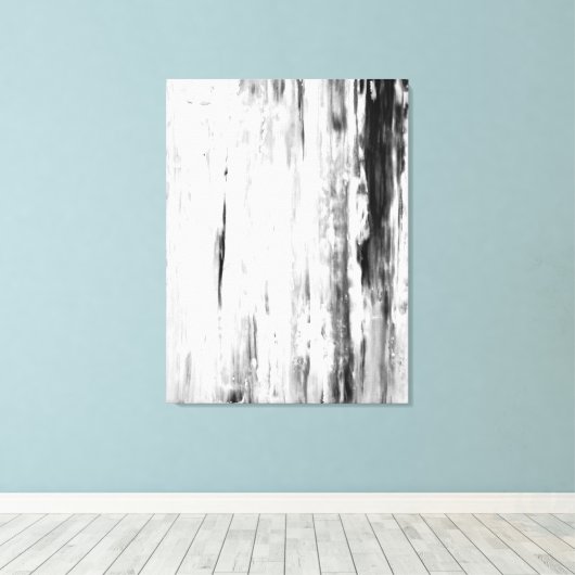 'Ice Pick' Abstracte kunst in zwart-wit Canvas Afdruk (Insitu (Houten vloer))