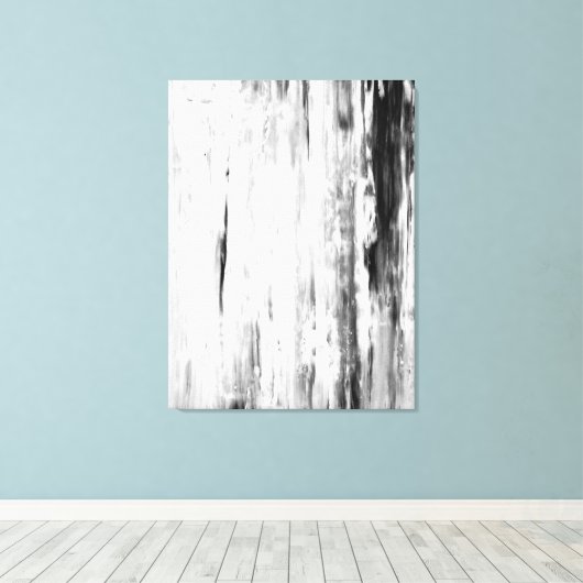 'Ice Pick' Abstracte kunst in zwart-wit Canvas Afdruk (Insitu (Houten vloer))