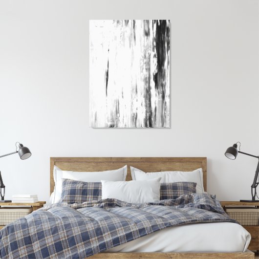 'Ice Pick' Abstracte kunst in zwart-wit Canvas Afdruk (Insitu (Slaapkamer))