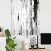 'Ice Pick' Abstracte kunst in zwart-wit Poster (Thuiskantoor)