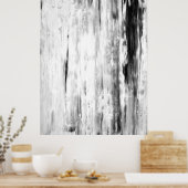 'Ice Pick' Abstracte kunst in zwart-wit Poster (Keuken)