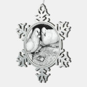 Ice Pigeons Tin Sneeuwvlok Ornament (Rechts)