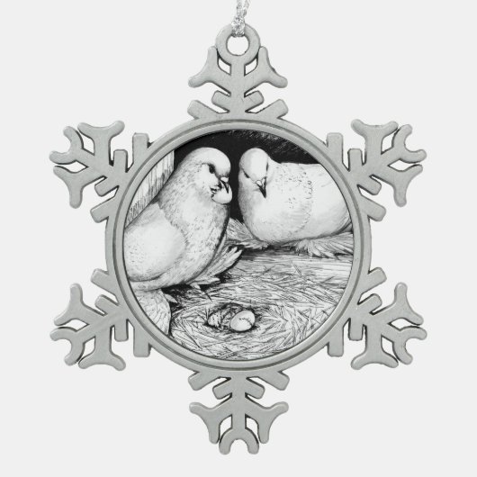 Ice Pigeons Tin Sneeuwvlok Ornament (Voorkant)