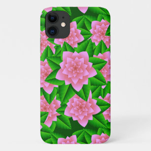Ice Pink Camellias en Groene Bladeren iPhone 11 Hoesje