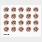 ICE PINK Rose - Huwelijksenvelop Seal Ronde Sticker (Vel)