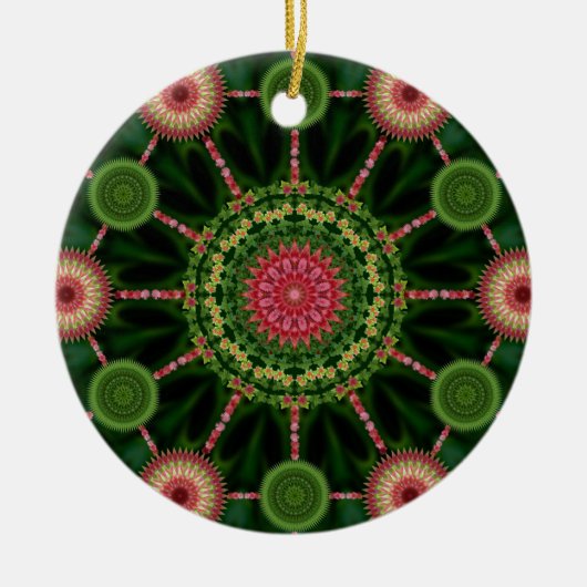 Ice Plant Mandala & Array-kerstversiering Keramisch Ornament (Voorkant)