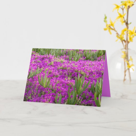Ice Plant Purple Flowers, Floral, Blank Kaart (Gele Bloem)