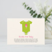 Ice Pop Baby Clothes Girl Baby shower Book Request Informatiekaartje (Staand voorkant)