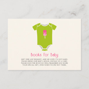 Ice Pop Baby Clothes Girl Baby shower Book Request Informatiekaartje