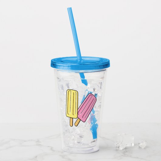 Ice pop cartoon illustratie acryl drinkbeker (Voorkant ijs)