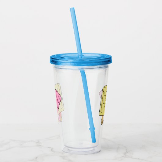 Ice pop cartoon illustratie acryl drinkbeker (Links)