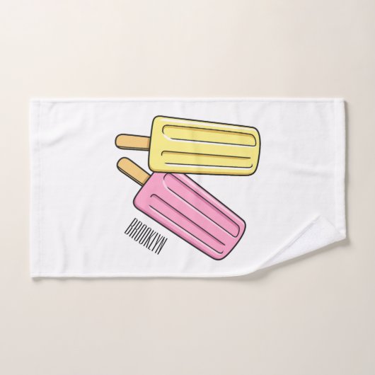 Ice pop cartoon illustratie bad handdoek (Handdoek)