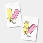 Ice pop cartoon illustratie badge (Voor- en achterkant)