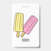 Ice pop cartoon illustratie badge (Achterkant)