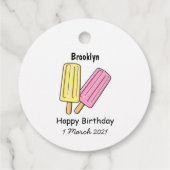 Ice pop cartoon illustratie bedankjes labels (Achterkant)