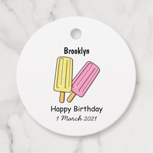 Ice pop cartoon illustratie bedankjes labels (Voorkant)