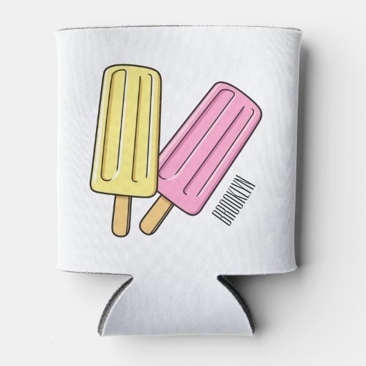 Ice pop cartoon illustratie blikjeskoeler (Voorkant)
