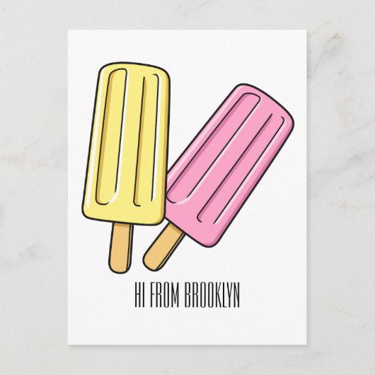 Ice pop cartoon illustratie briefkaart (Voorkant)