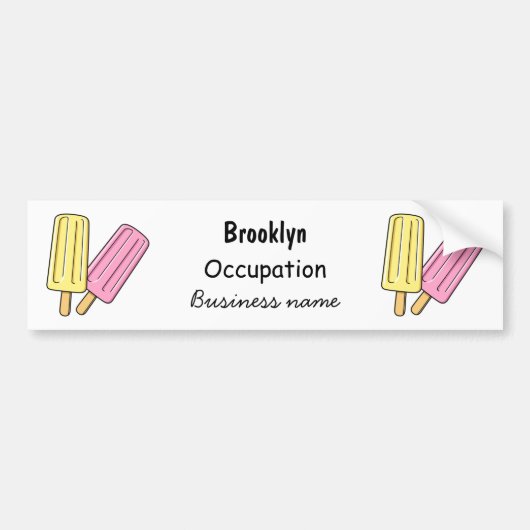 Ice pop cartoon illustratie bumpersticker (Voorkant)