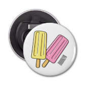 Ice pop cartoon illustratie button flesopener (Voorkant)