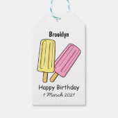 Ice pop cartoon illustratie cadeaulabel (Voorkant)