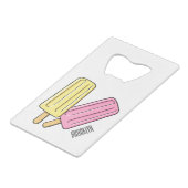 Ice pop cartoon illustratie creditkaart flessenopener (Voorkant Gekanteld)