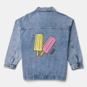 Ice pop cartoon illustratie denim jacket (Achterkant)