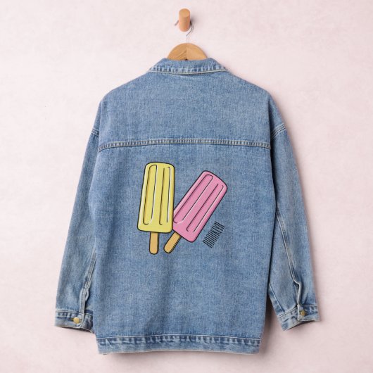 Ice pop cartoon illustratie denim jacket (Hangar)