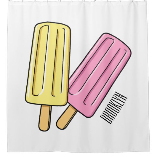 Ice pop cartoon illustratie douchegordijn (Voorkant)