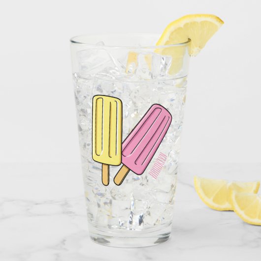 Ice pop cartoon illustratie glas (Achterkant ijs)
