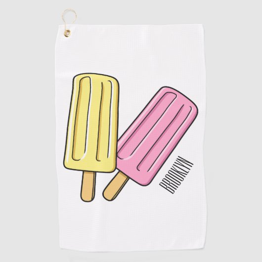 Ice pop cartoon illustratie golfhanddoek (Voorkant)