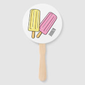 Ice pop cartoon illustratie handwaaier (Achterkant)
