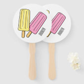 Ice pop cartoon illustratie handwaaier (Voorkant en achterkant)